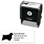 Clumber Spaniel Silhouet Retouradres Zelfinktende Stempel (In situ)