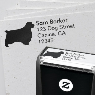 Clumber Spaniel Silhouet Retouradres Zelfinktende Stempel