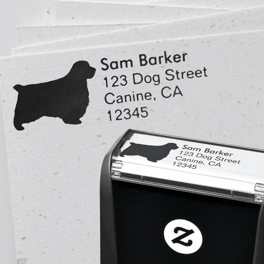 Clumber Spaniel Silhouet Retouradres Zelfinktende Stempel