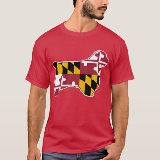 Clumber Spaniel Silhouette met Maryland State Fla T-shirt