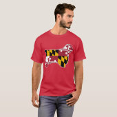 Clumber Spaniel Silhouette met Maryland State Fla T-shirt (Voorkant volledig)
