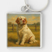 Clumber Spaniel Sleutelhanger (Voorkant)