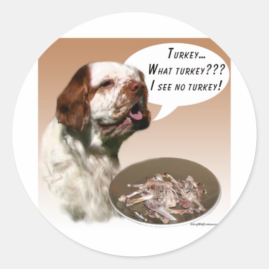 Clumber Spaniel Turkije Ronde Sticker (Voorkant)