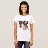 Clumber Spaniel Vlag T-shirt (Voorkant volledig)