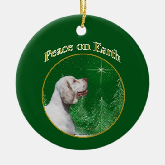 Clumber Spaniel vrede Keramisch Ornament (Voorkant)
