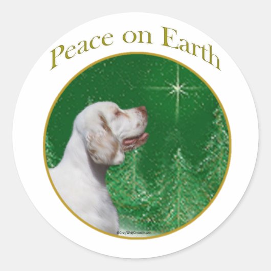 Clumber Spaniel vrede Ronde Sticker (Voorkant)