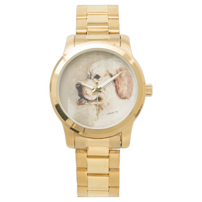 Clumber Spaniel Watch door Hevener Horloge (Voorkant)