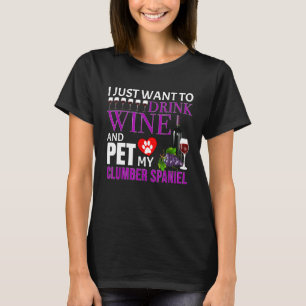 Clumber Spaniel Wijnliefhebber T-shirt