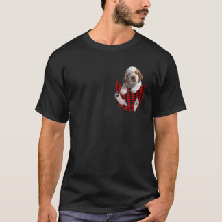 Clumber spaniels in Chest Pocket Funny Gift Id T-shirt