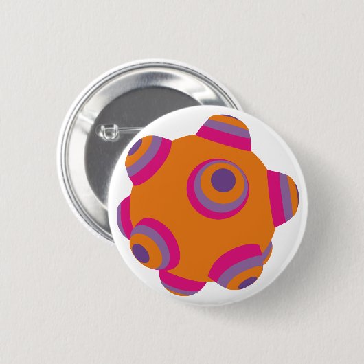 ClumpBubble - Sinaasappel Ronde Button 5,7 Cm (Voorkant /achterkant)