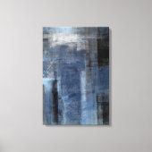 'Clumsy' Blauw en Grijs Abstract Art Canvas Print (Voorkant)