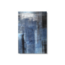 'Clumsy' Blauw en Grijs Abstract Art Canvas Print
