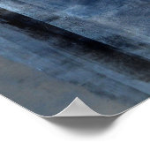 'Clumsy' Blue en Grey Abstract Art Poster (Hoek)