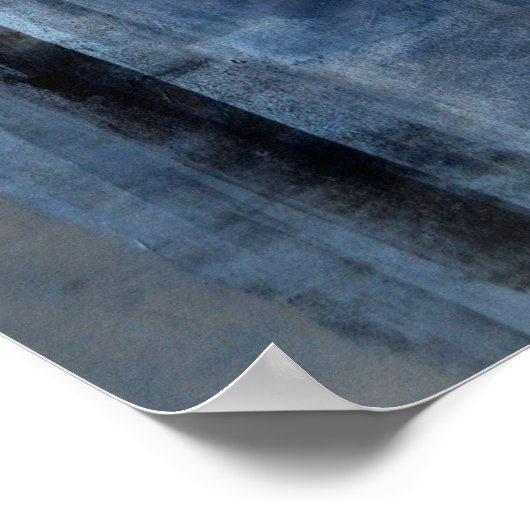 'Clumsy' Blue en Grey Abstract Art Poster (Hoek)