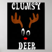 Clumsy Christmas Reindeer Angler Hunt Deer Elk  Poster (Voorkant)