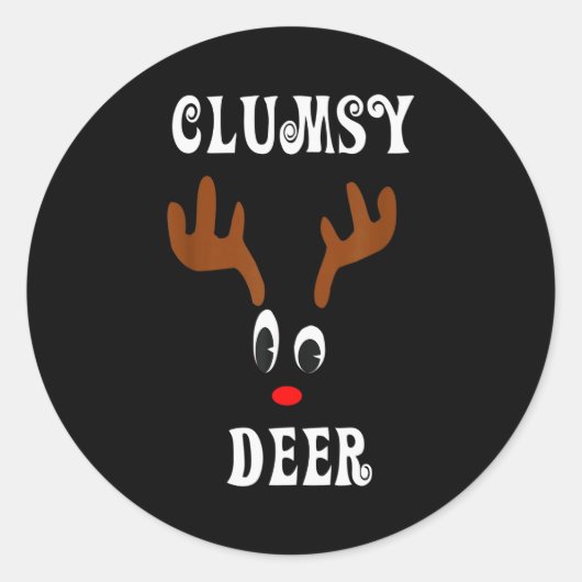 Clumsy Christmas Reindeer Angler Hunt Deer Elk  Ronde Sticker (Voorkant)