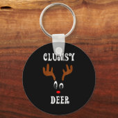 Clumsy Christmas Reindeer Angler Hunt Deer Elk  Sleutelhanger (Voorkant)