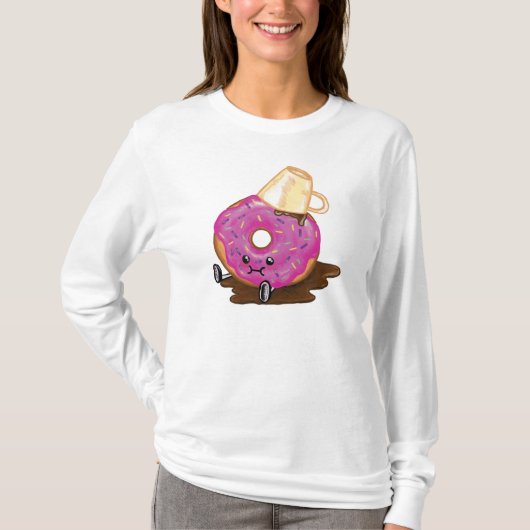 Clumsy Donut Spled Coffee Humor Shirt (Voorkant)