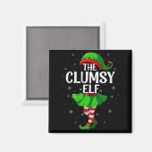 Clumsy Elf Christmas Girls Women Elf Squad Xmas Fa Magneet (Voorkant / Achterkant)
