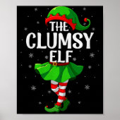 Clumsy Elf Christmas Girls Women Elf Squad Xmas Fa Poster (Voorkant)