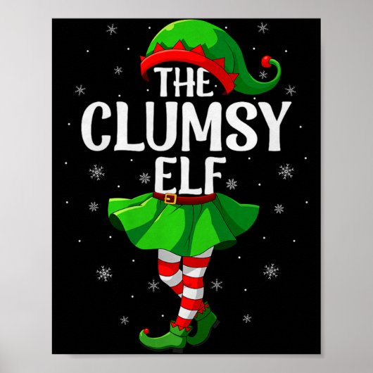 Clumsy Elf Christmas Girls Women Elf Squad Xmas Fa Poster (Voorkant)