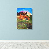 Clunker in de tuin canvas afdruk (Insitu (Houten vloer))