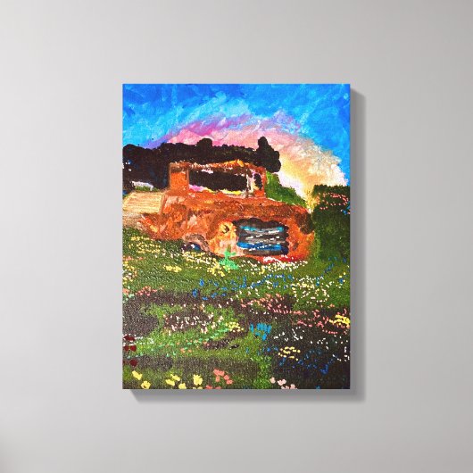 Clunker in de tuin canvas afdruk (Voorkant)