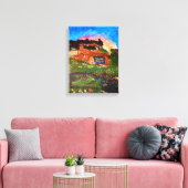 Clunker in de tuin canvas afdruk (Insitu (Woonkamer))