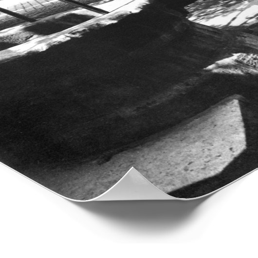 Cluny Hotel gezien vanaf de binnenplaats in Parijs Poster (Hoek)