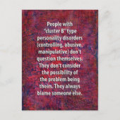 Cluster "B" Personality Disorders Briefkaart (Voorkant)