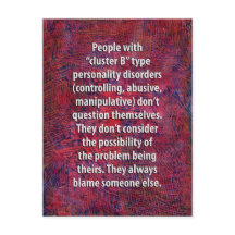Cluster "B" Personality Disorders Briefkaart