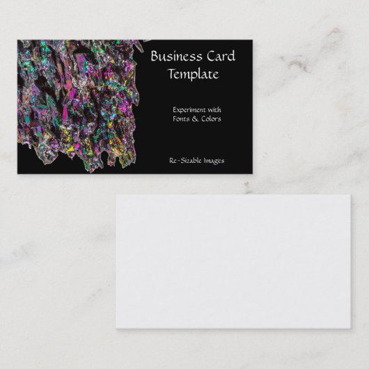 Cluster Carborundum Gemstone Mineral Visitekaartje (Voorkant / Achterkant)