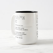 Cluster F*ck Fixer Grappige Definitie Aangepaste N Tweekleurige Koffiemok (Voorkant links)