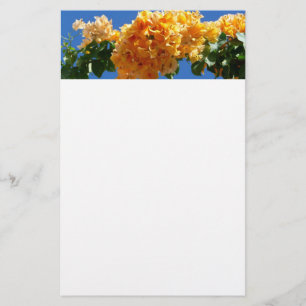 Cluster Golden Bougainvillea Floral Briefpapier