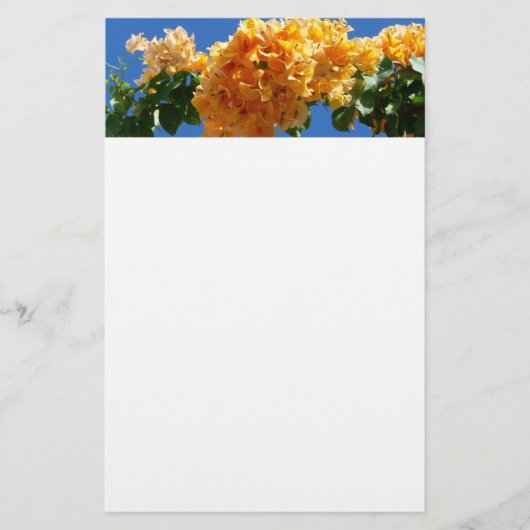 Cluster Golden Bougainvillea Floral Briefpapier (Voorkant)