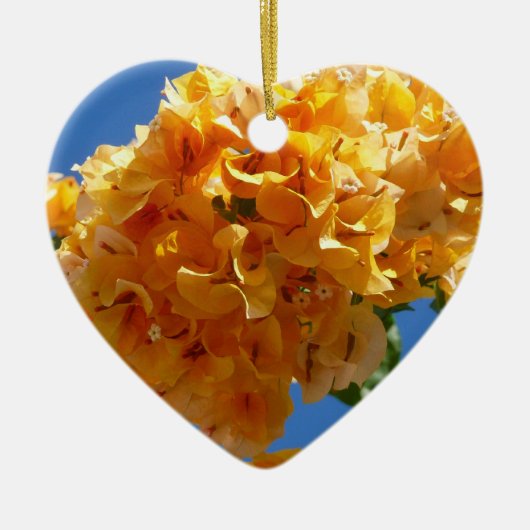 Cluster Golden Bougainvillea Floral Keramisch Ornament (Voorkant)