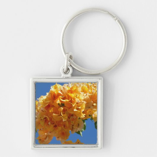 Cluster Golden Bougainvillea Floral Sleutelhanger (Voorkant)