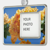 Cluster Golden Bougainvillea Floral Verzilverd Omlijst Ornament (Links)