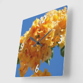 Cluster Golden Bougainvillea Floral Vierkante Klok (Hoek)