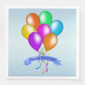 Cluster Heldere Kleurrijke Ballonnen Gelukkige Ver Servet (Voorkant)