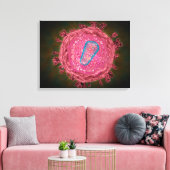 Cluster HIV-virus 2 Canvas Afdruk (Insitu (Woonkamer))