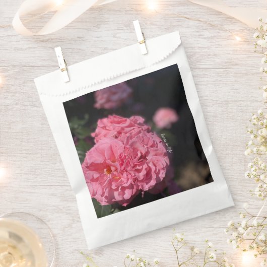 Cluster roze rozen bedankzakje (Geknipt)