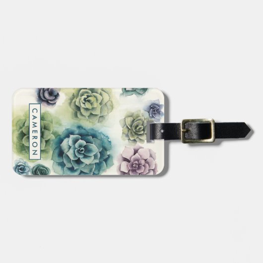 Cluster Succulenten Bagagelabel (Voorkant horizontaal)