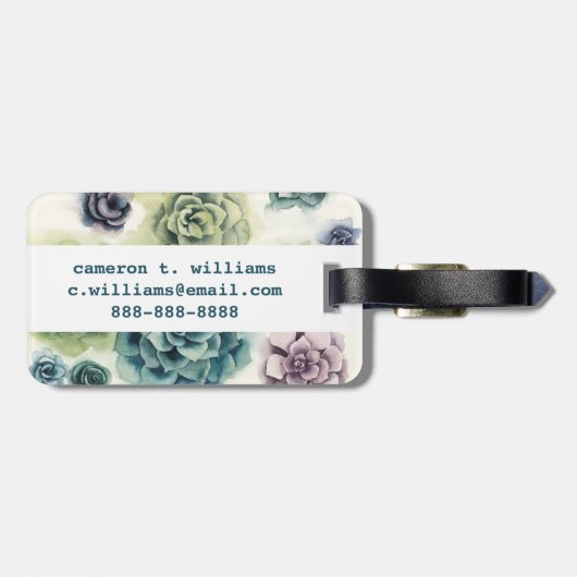 Cluster Succulenten Bagagelabel (Achterkant horizontaal)