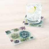 Cluster Succulenten Glazen Onderzetter (Schuin)