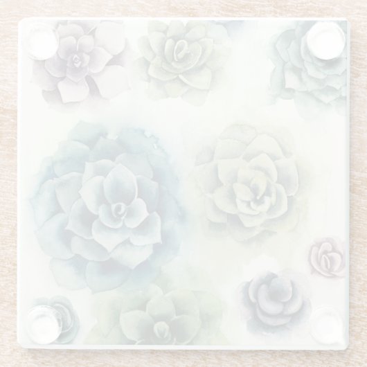 Cluster Succulenten Glazen Onderzetter (Achterkant)