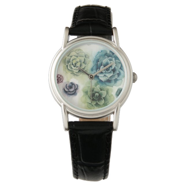 Cluster Succulenten Horloge (Voorkant)