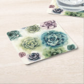 Cluster Succulenten Kartonnen Onderzetters (Schuin)