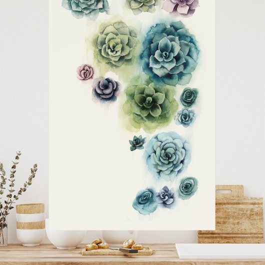 Cluster Succulenten Poster (Keuken)