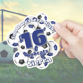 Cluster van Blauwe Zwarte voetballen Team Spirit Sticker
